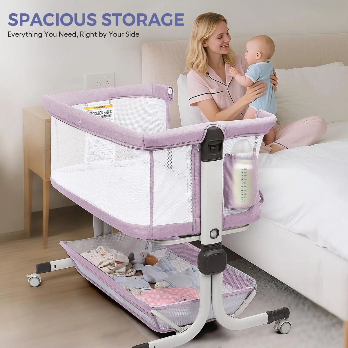 Bassinet Bedside Sleeper – Adjustable Baby Crib For Newborns