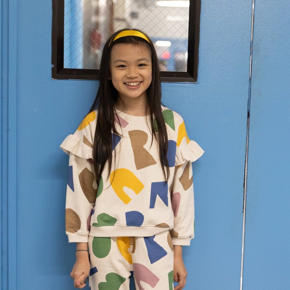 Recycled Cotton  Ruffled Sweatshirt