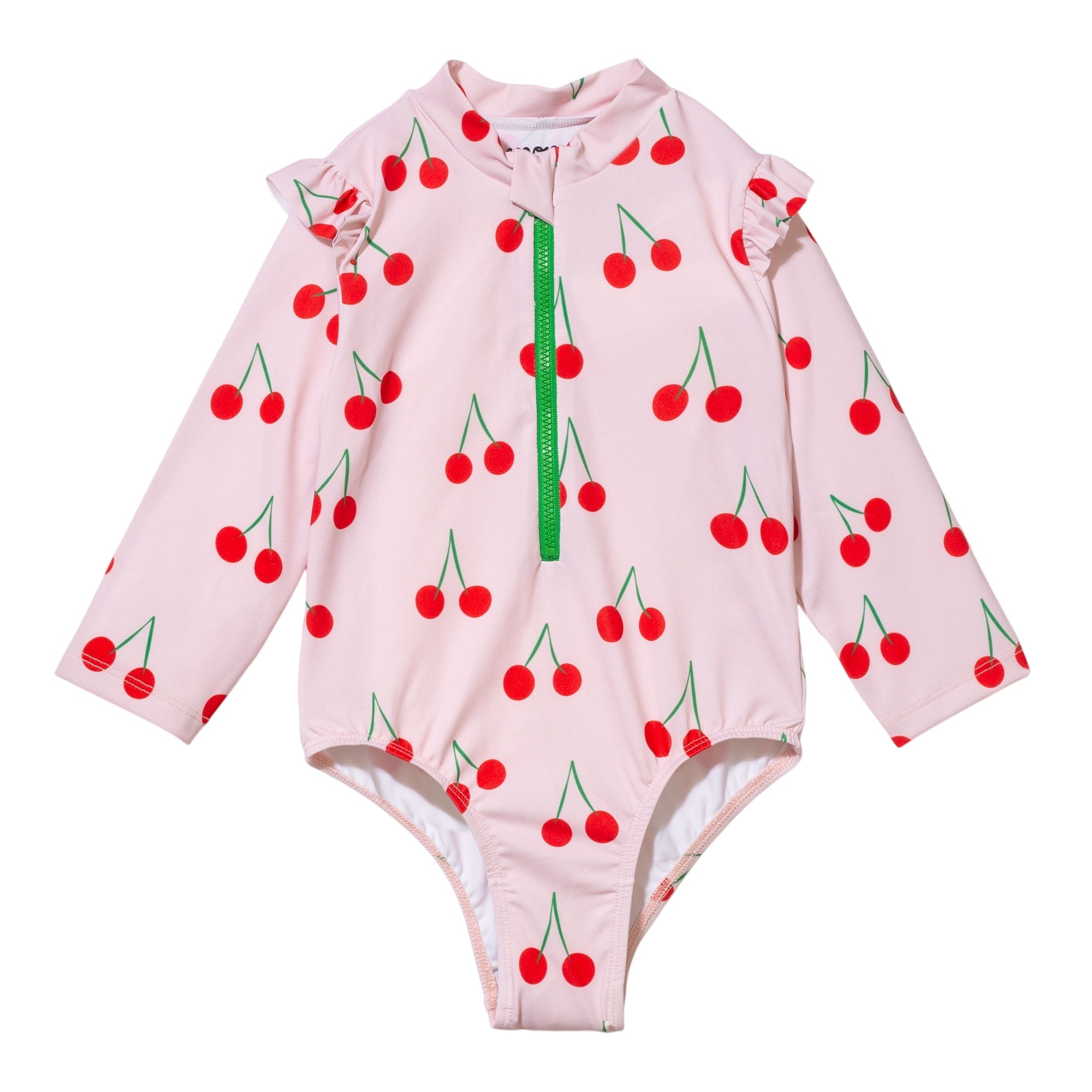 Upf 50+ Recycled Polyester Cherry Baby Zipped Rashguard Onepiece