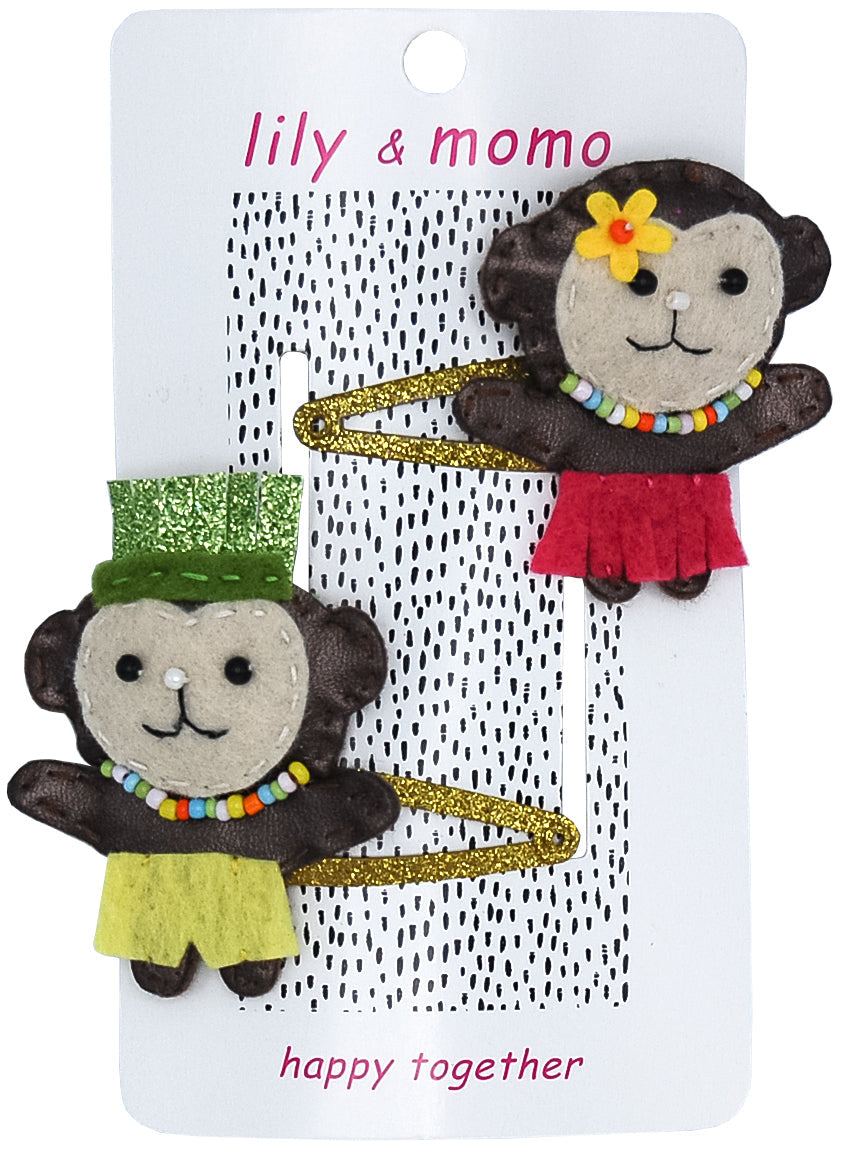 Monkey Friends Hair Clips