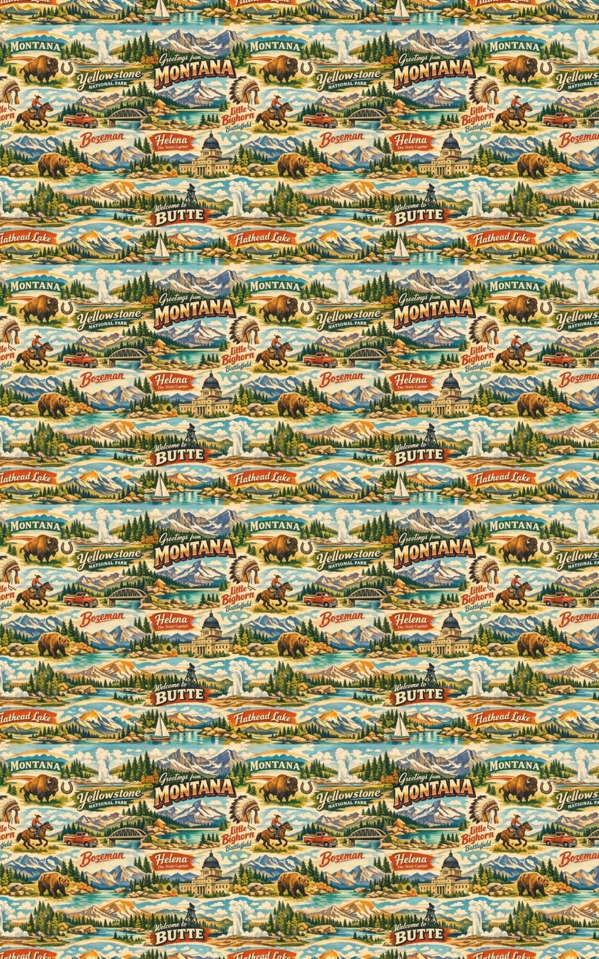 Montana Postcard Memories Wrapping Paper
