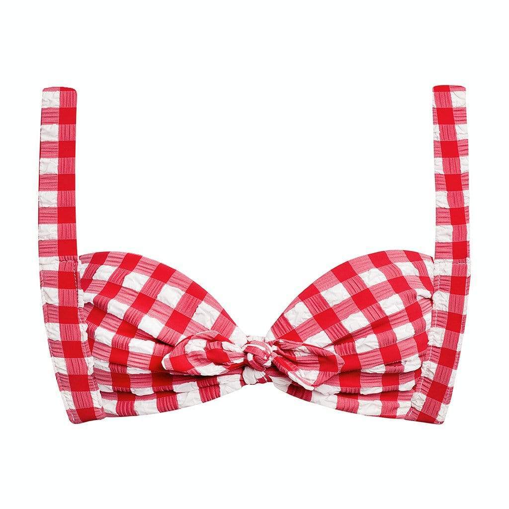 Red Gingham Kayla Bikini Top