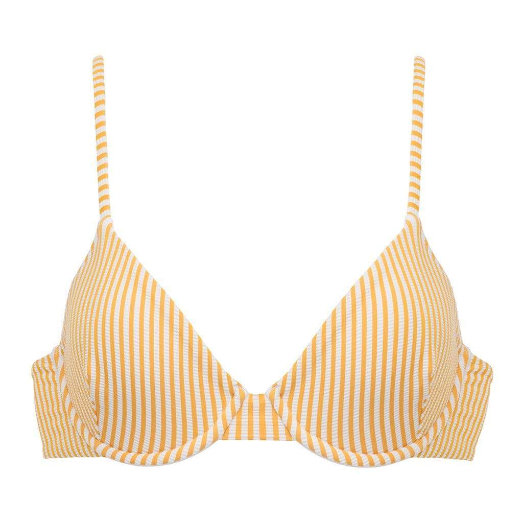 Canary Stripe Dainty Bikini Top