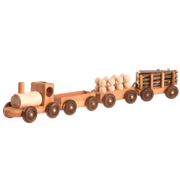 Handmade Wooden Toy Train Play Set, 23" Long