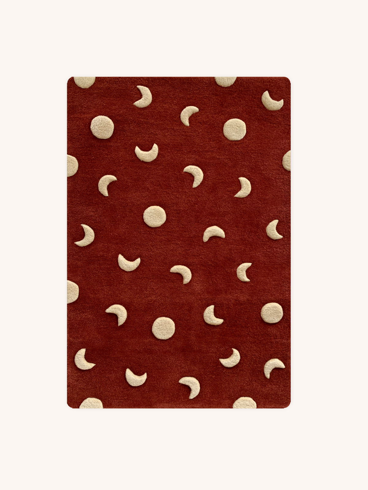 Rug Moons Brick Red / Gold Print 2.6 X 3.9 Ft