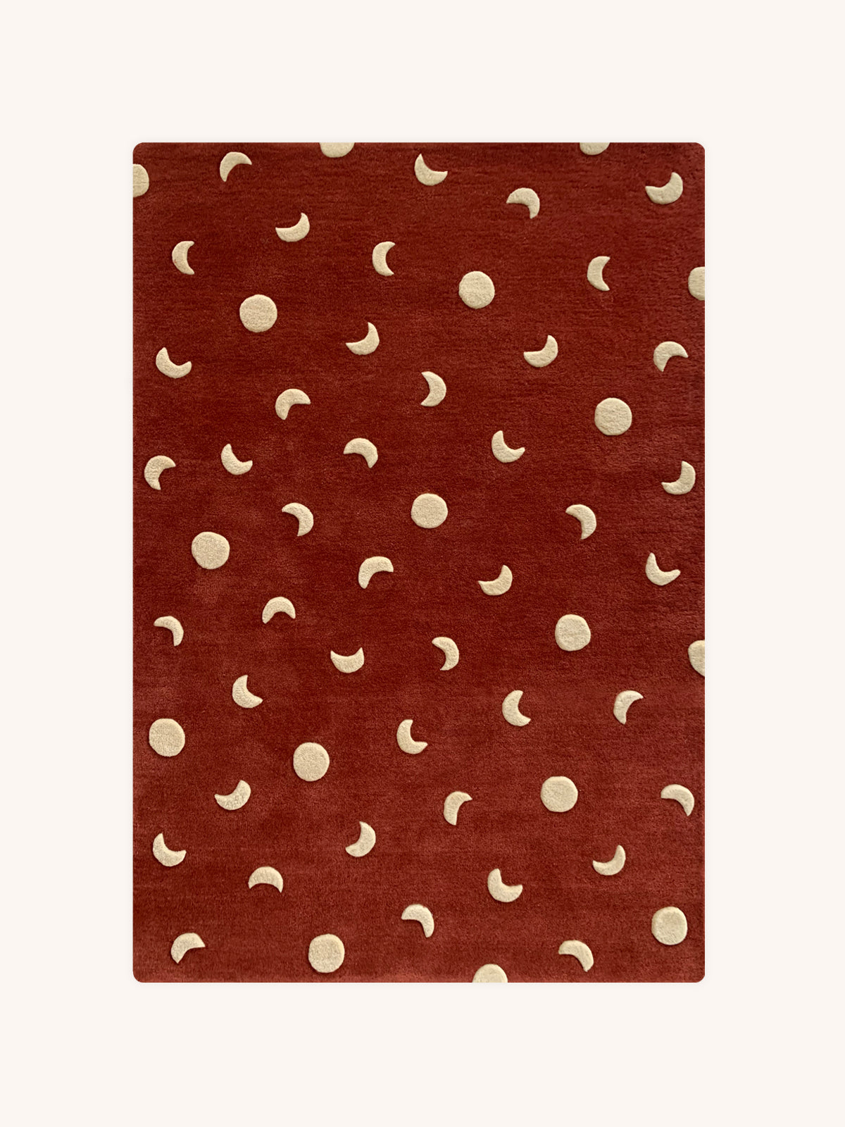 Rug Moons Brick Red / Gold Print 3.9 X 5.9 Ft