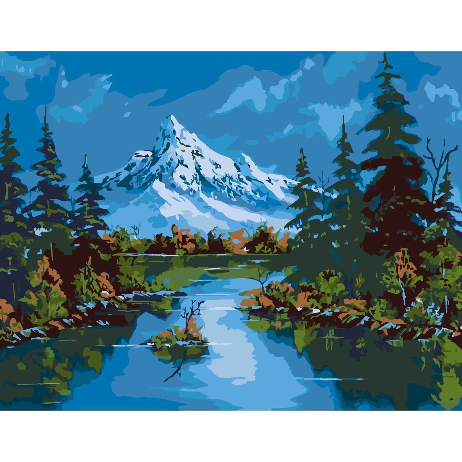 Mountain Landscapes – Paint By Numbers Kit | Artwille | 14x18 Inch Canvas