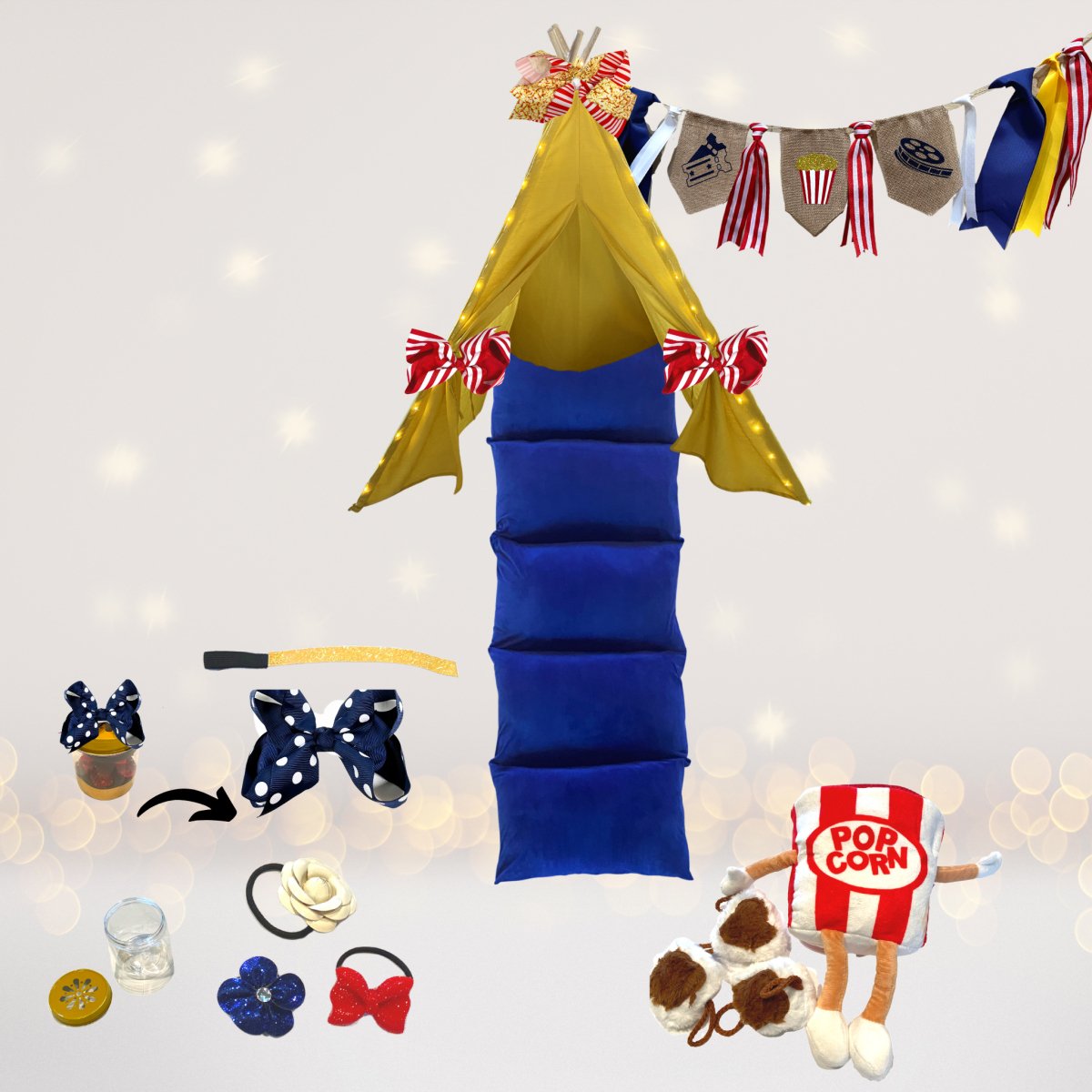 Movie Night Kids Tent Gift Set, Sleepover Play Set