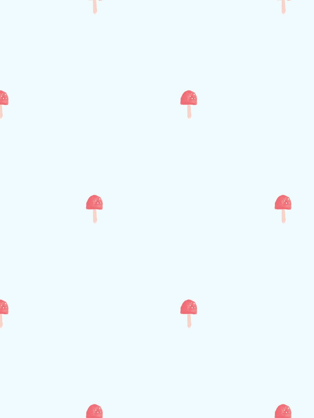 'mushrooms' Wallpaper By Meri Meri - Sky Blue
