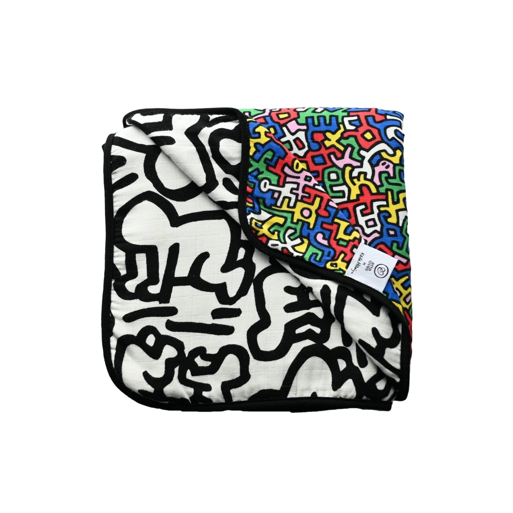 Etta Loves X Keith Haring Muslin Blanket - Reversible Newborn To 4 Months / 5+ Months