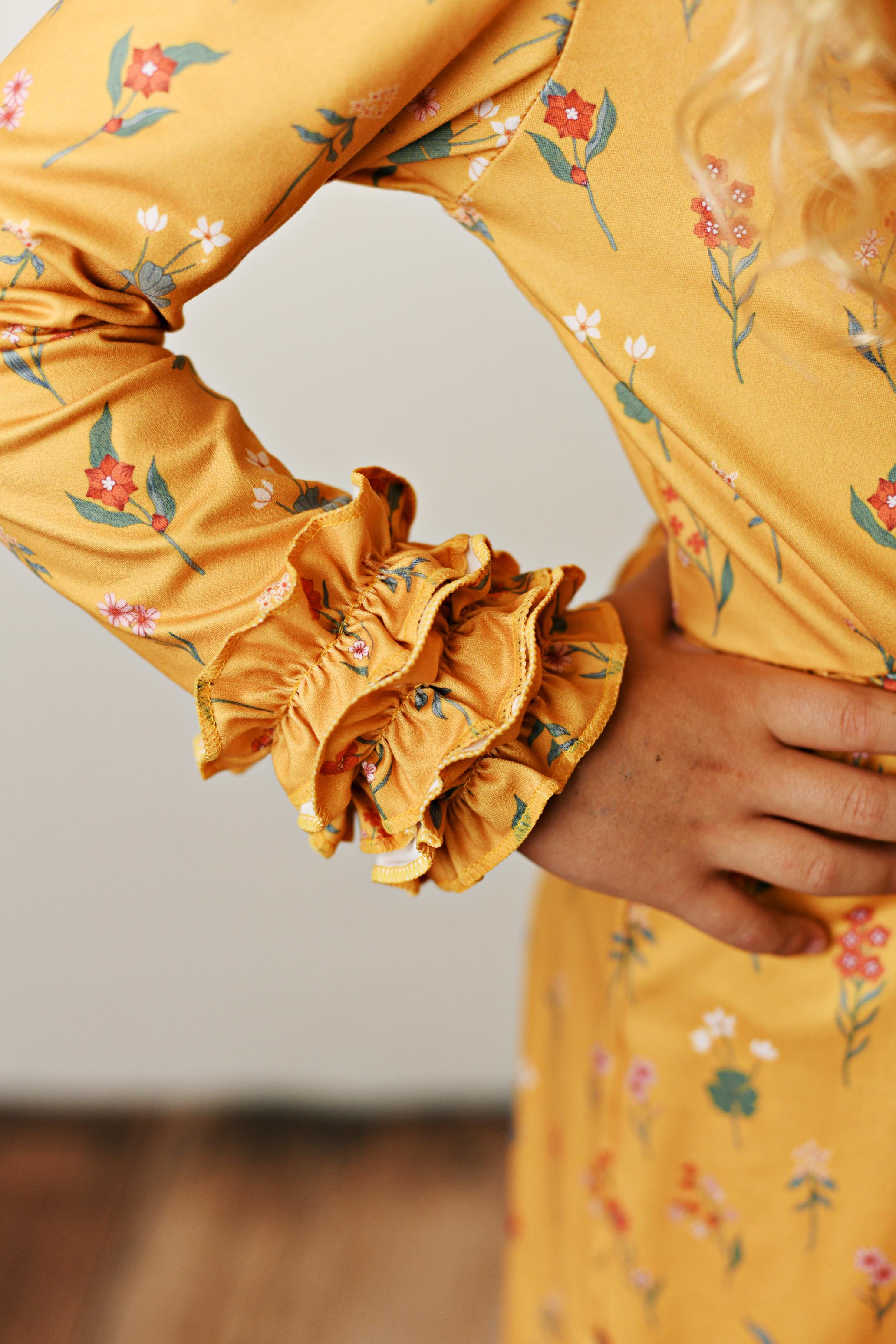 Mustard Botanical Dress