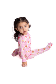 My First Lollipop Bamboo Onesie: Buttery Soft Pink Romper