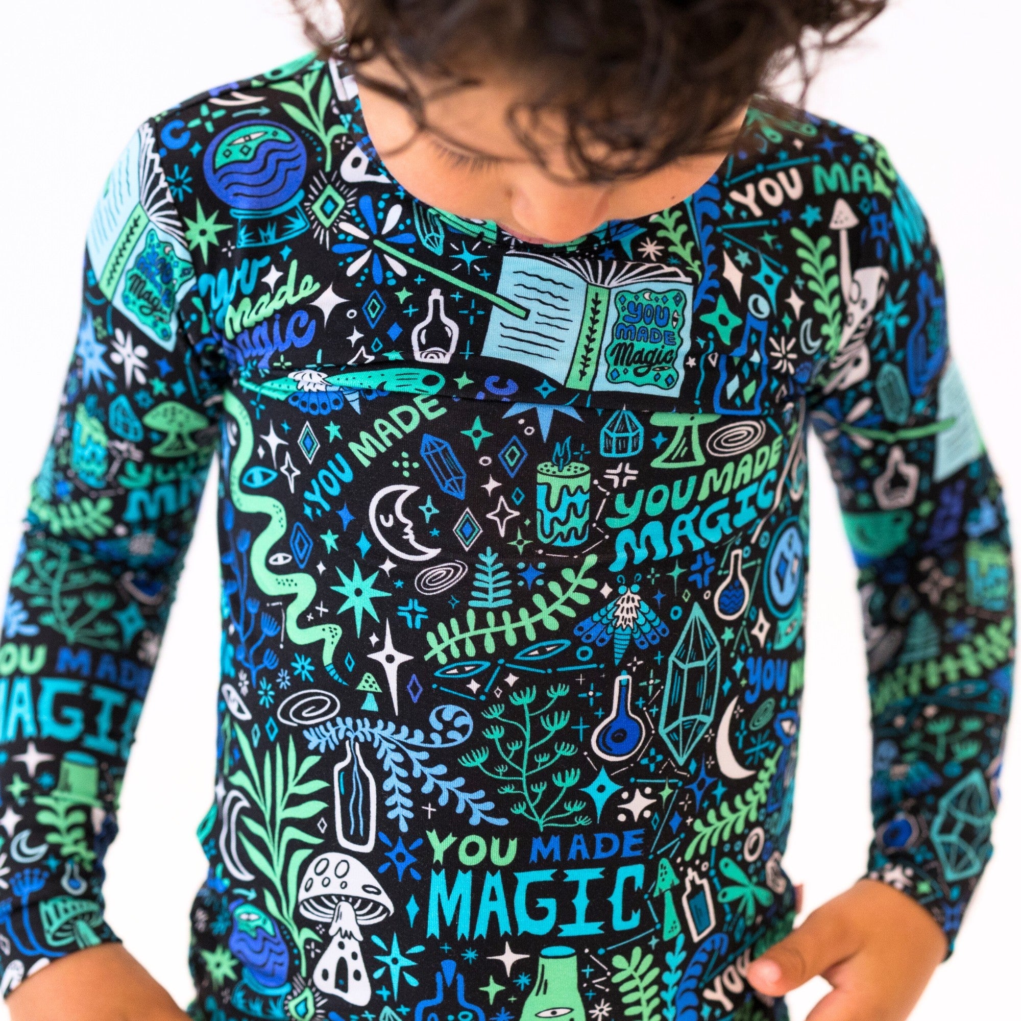 The Second-skin 2-piece Long Sleeve Pajama | Mystic Mama (blue)