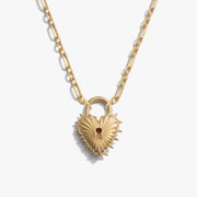 Spiked Heart Locket Statement Necklace
