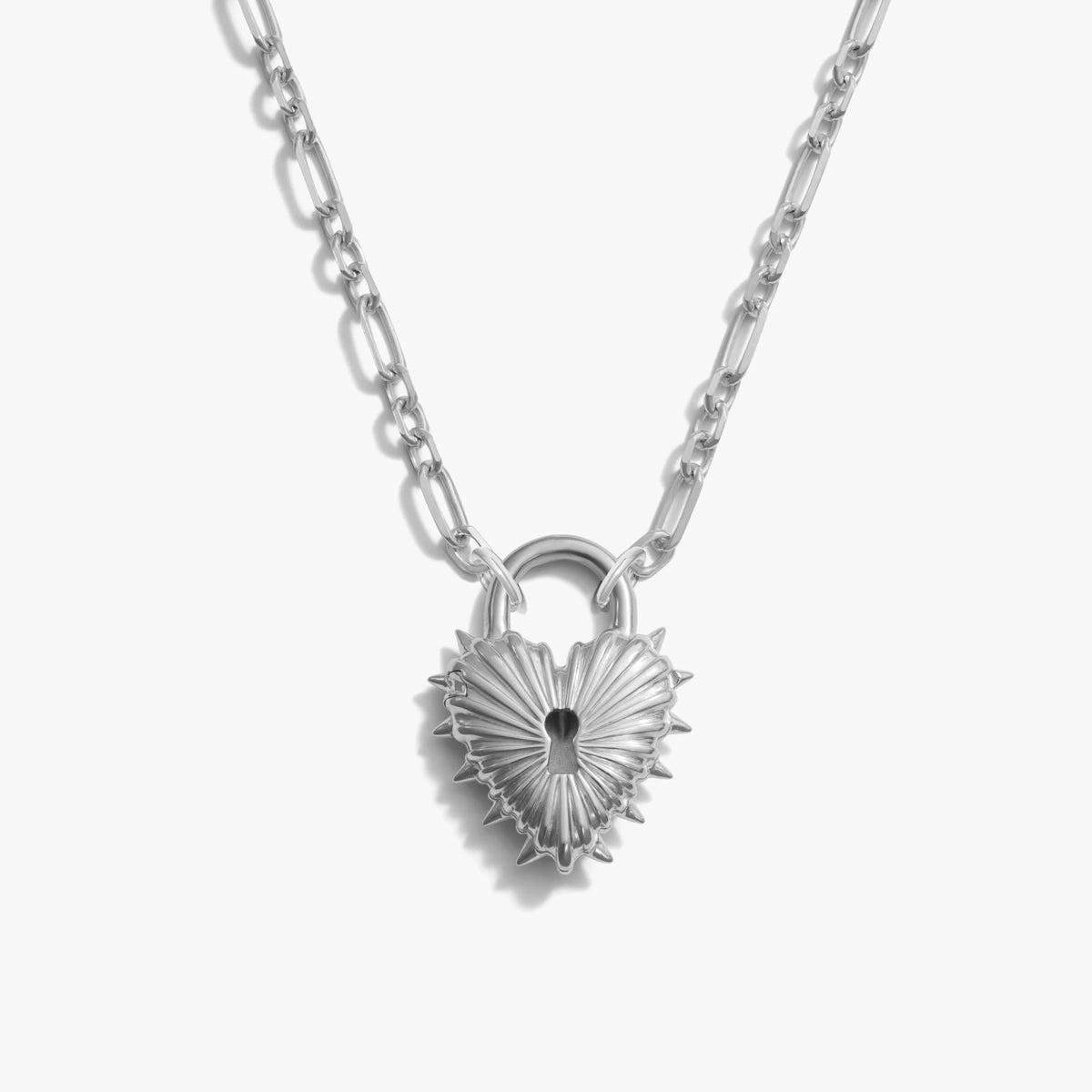Spiked Heart Locket Statement Necklace