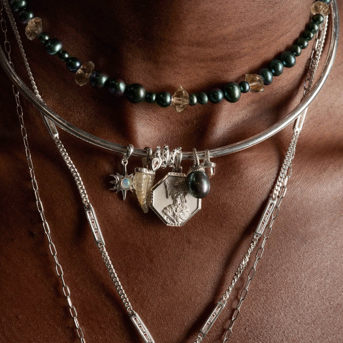 Adorned Pearl Necklace
