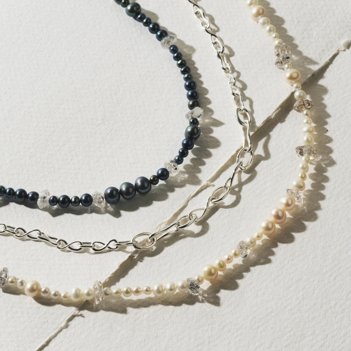 Pearl & Raw Crystal Necklace