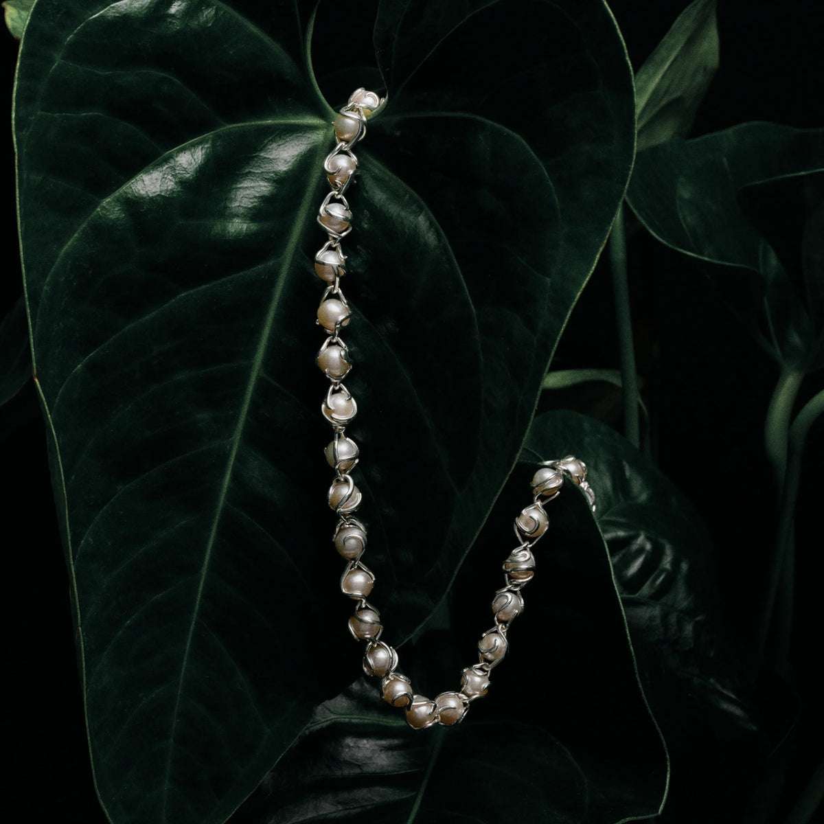 Damselfly Caged Pearl Necklace