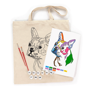 Rosatalent: Eco-friendly Cotton Ecobag Coloring Kit – Bright Pug (220 Gsm, 38x42 Cm)
