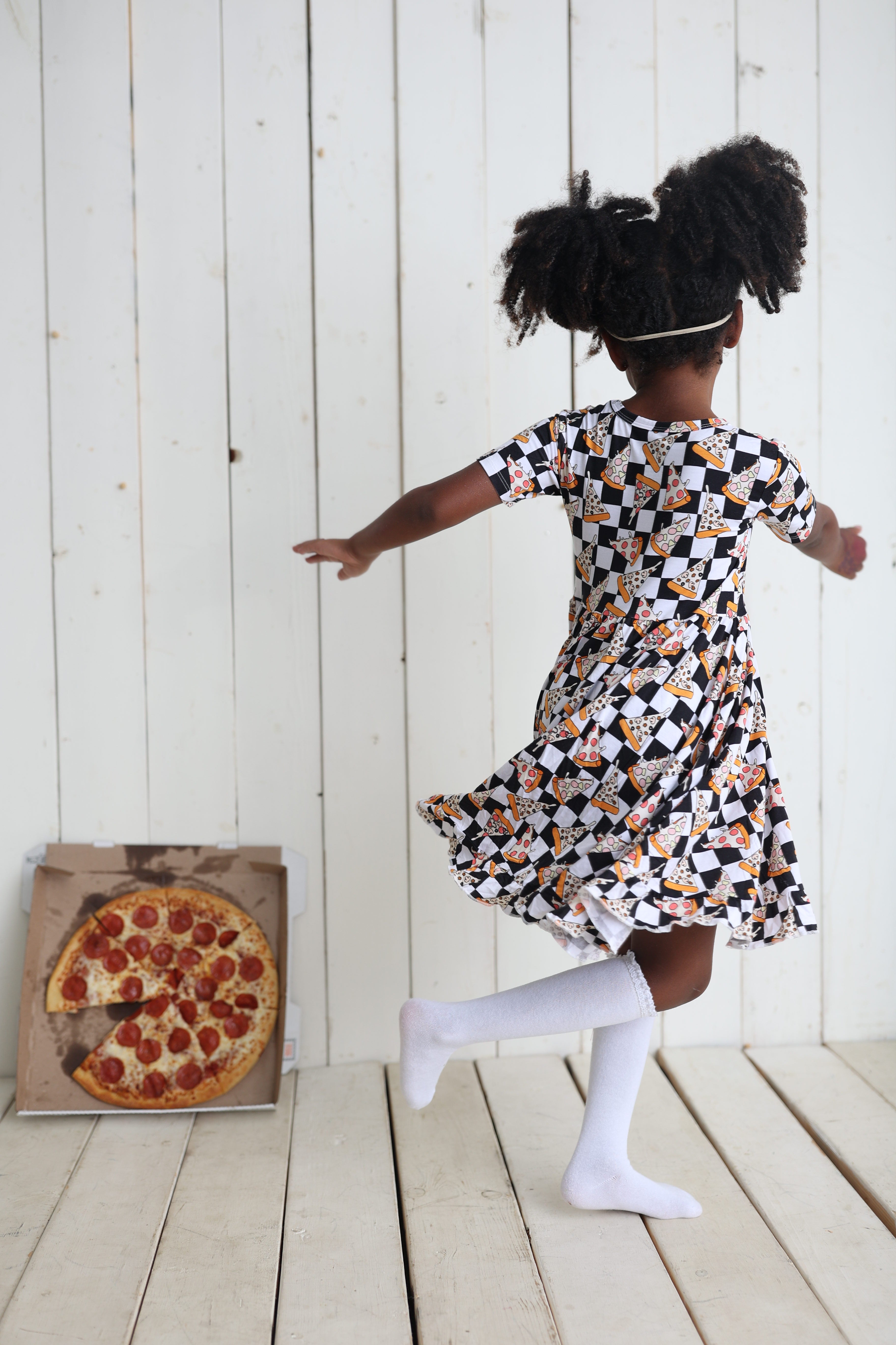 Pizza Party Dream Ruffle Dress