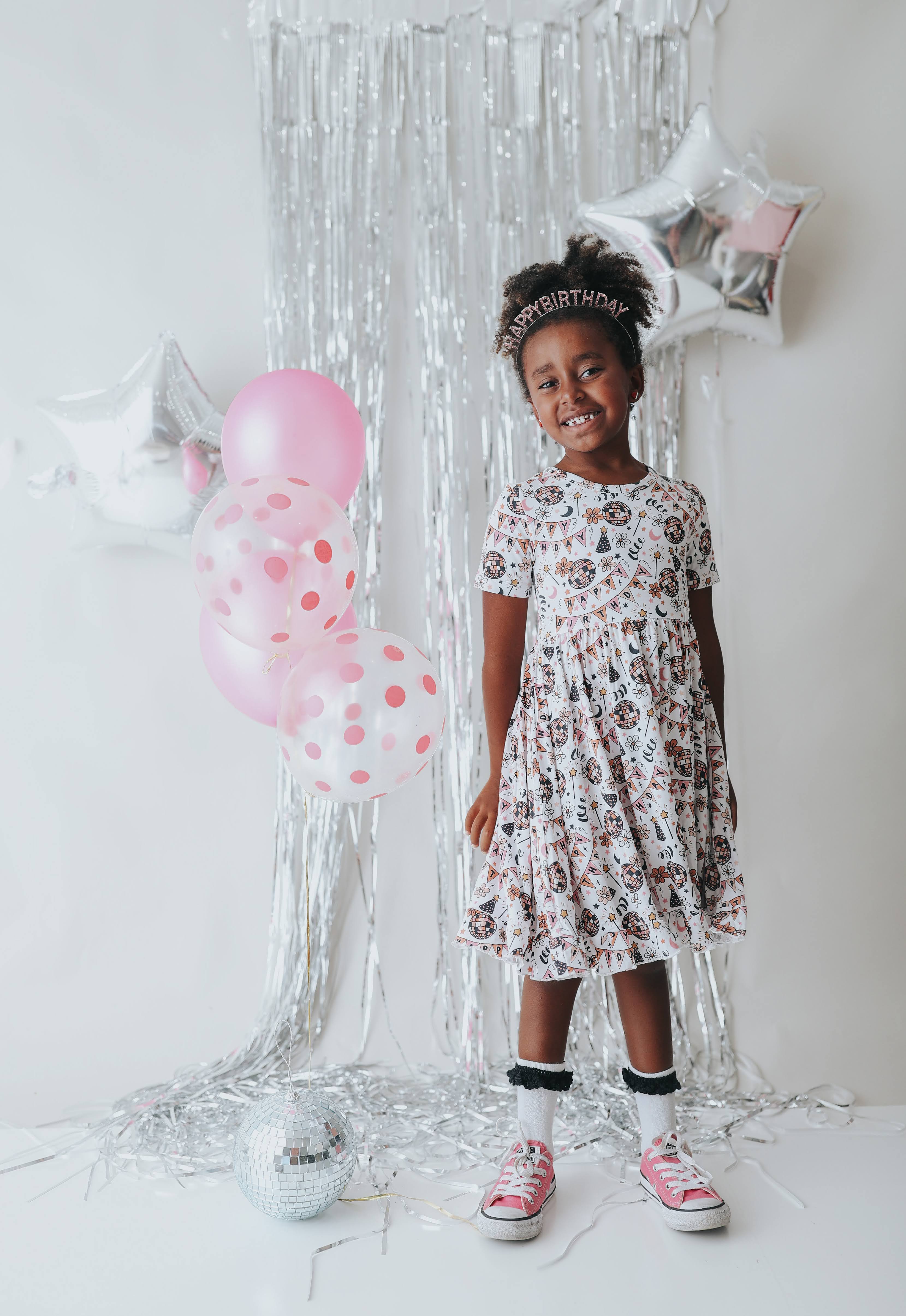 Disco Birthday Girl Dream Ruffle Dress