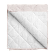 Play Mat | Blossom Pink And White Linen, Reversible