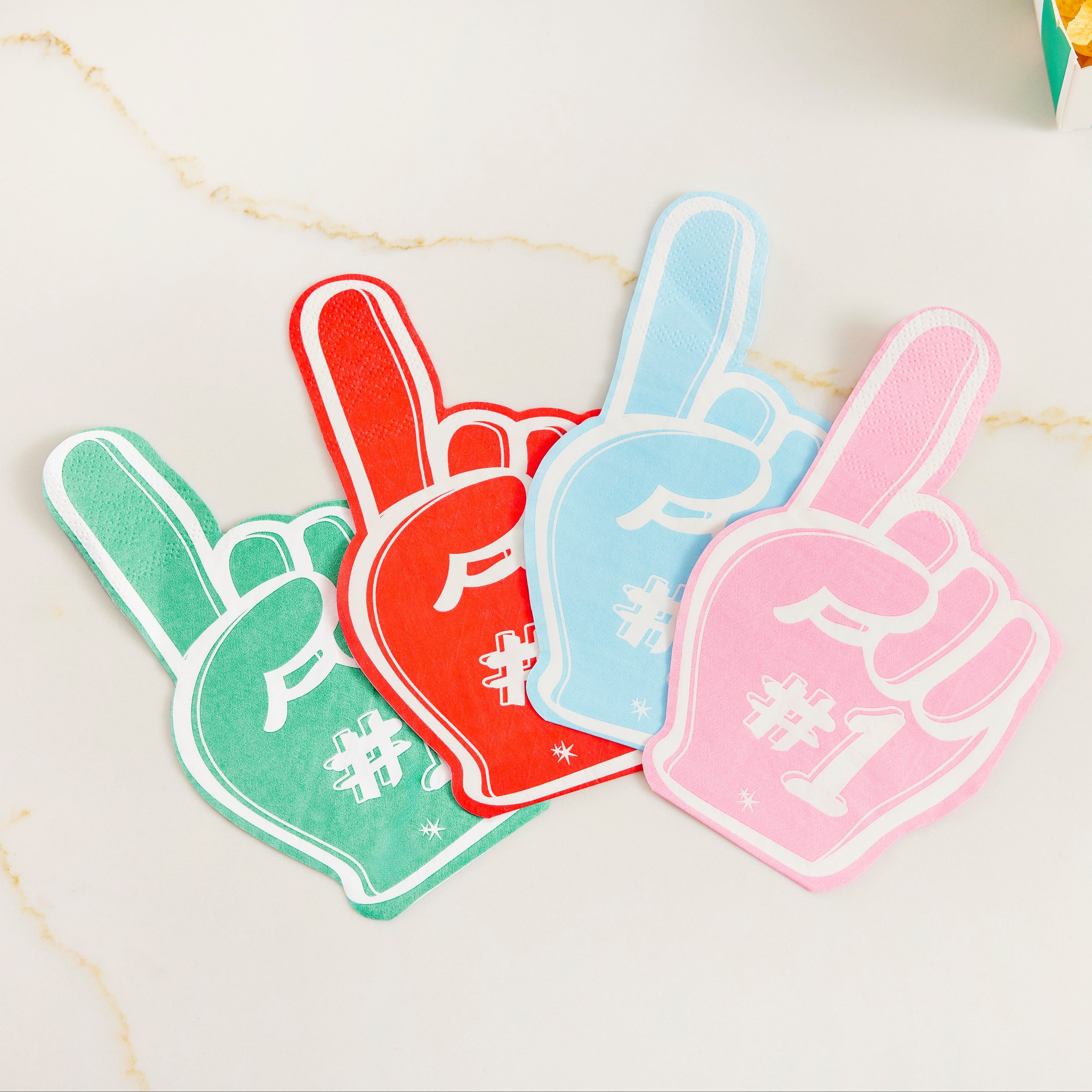 Foam Finger Multicolor Cocktail Napkins (20 Ct)