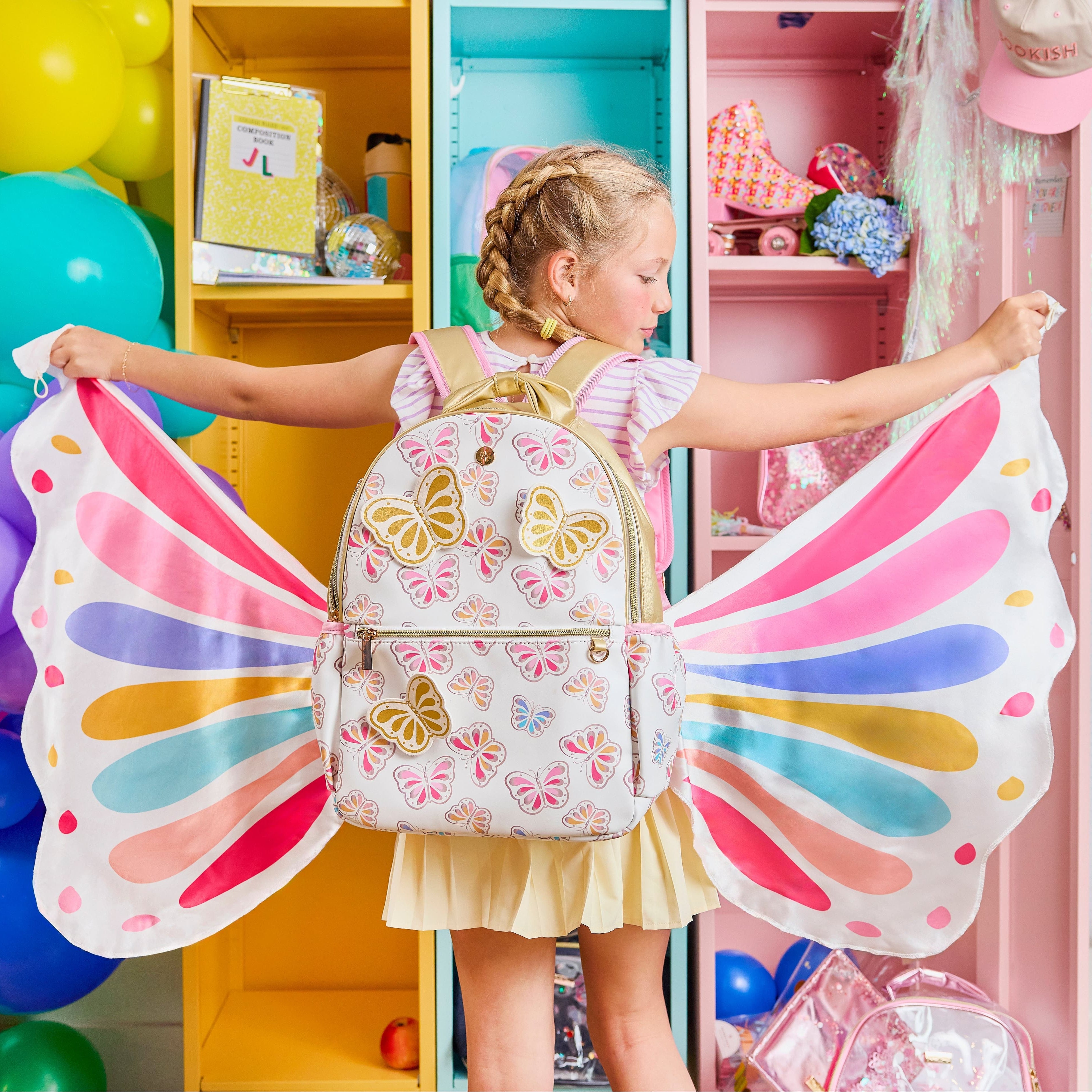 Gold Butterfly Backpack With Tuckaway Wings
