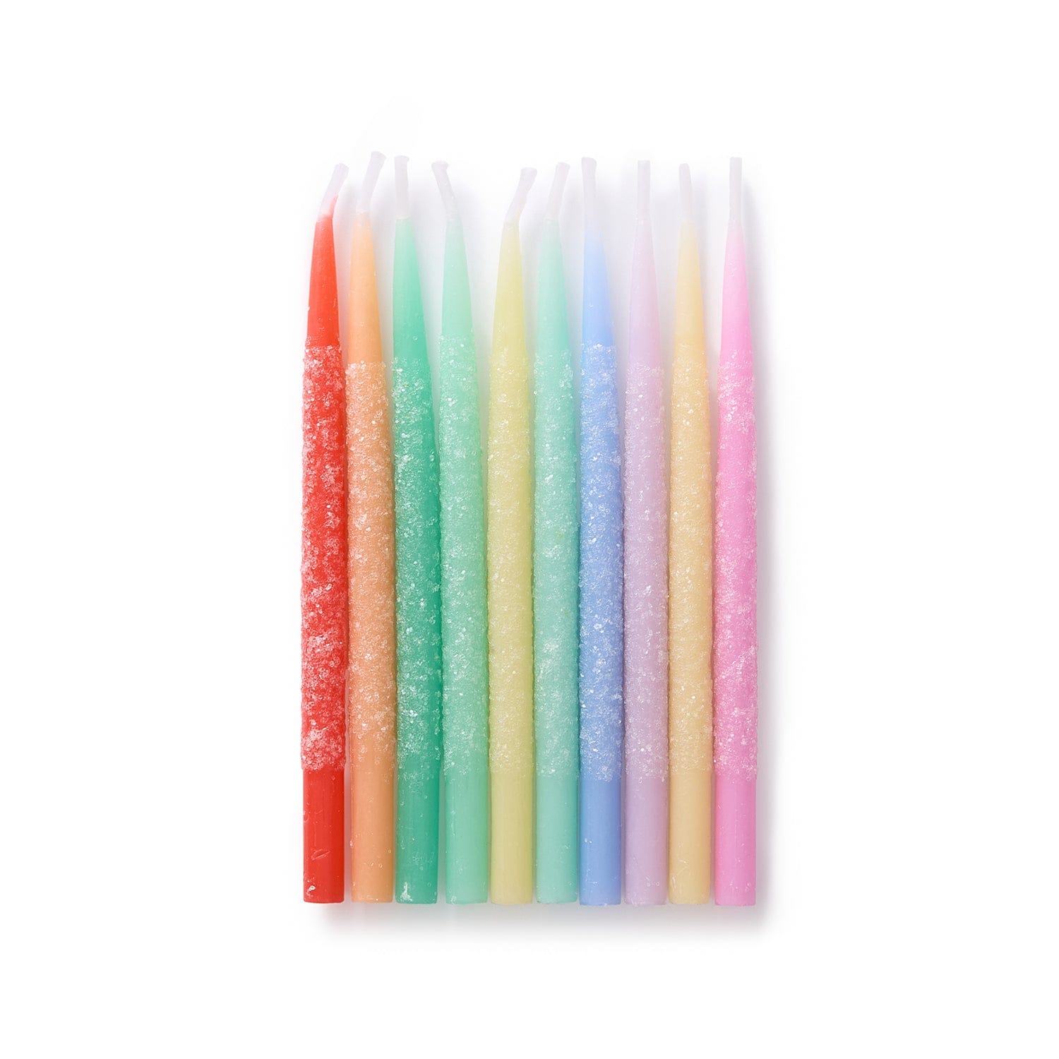 Rainbow Glitter Birthday Candles (set Of 10)