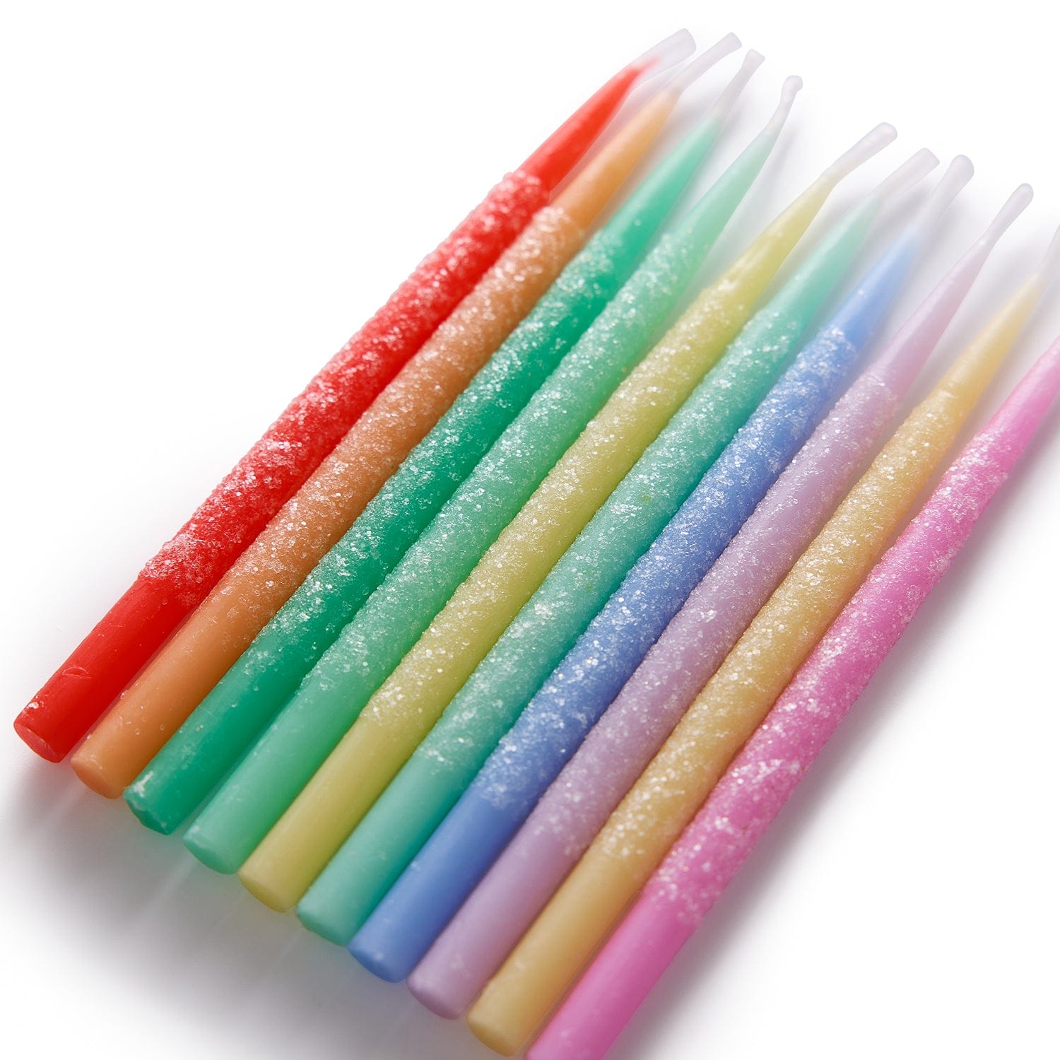 Rainbow Glitter Birthday Candles (set Of 10)