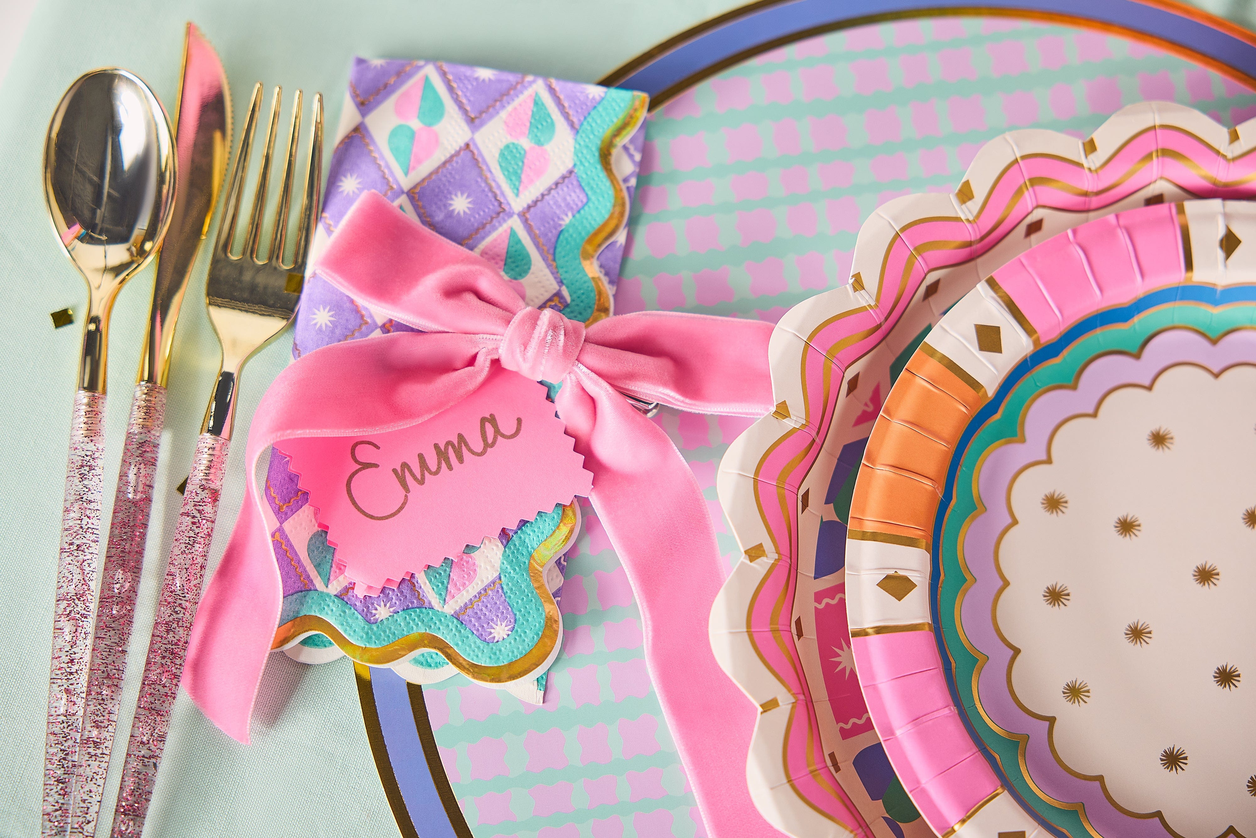 Pink Velvet Clip-on Bow Set (5 Count)