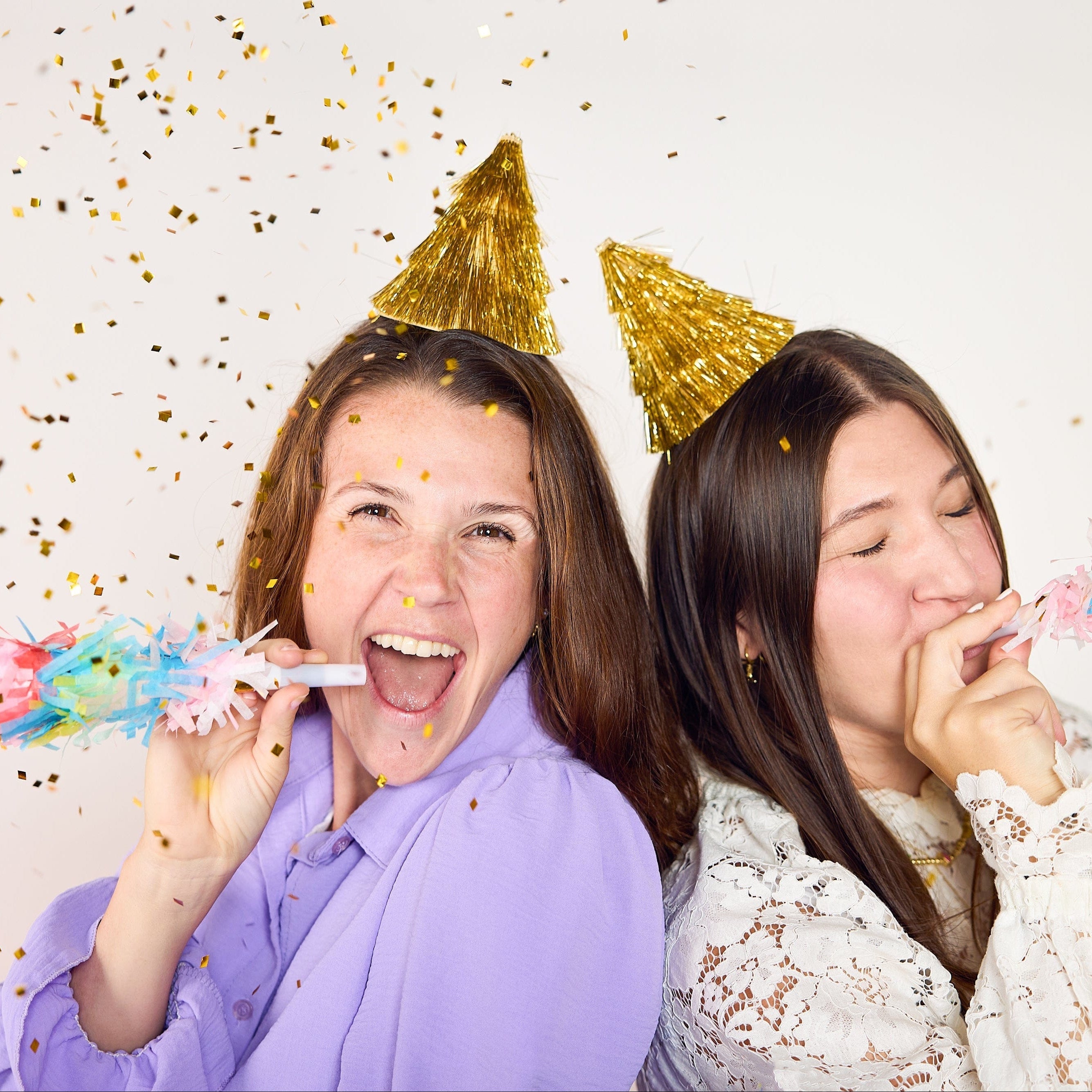 Confetti Burst Fringe Party Blowers (6 Count)