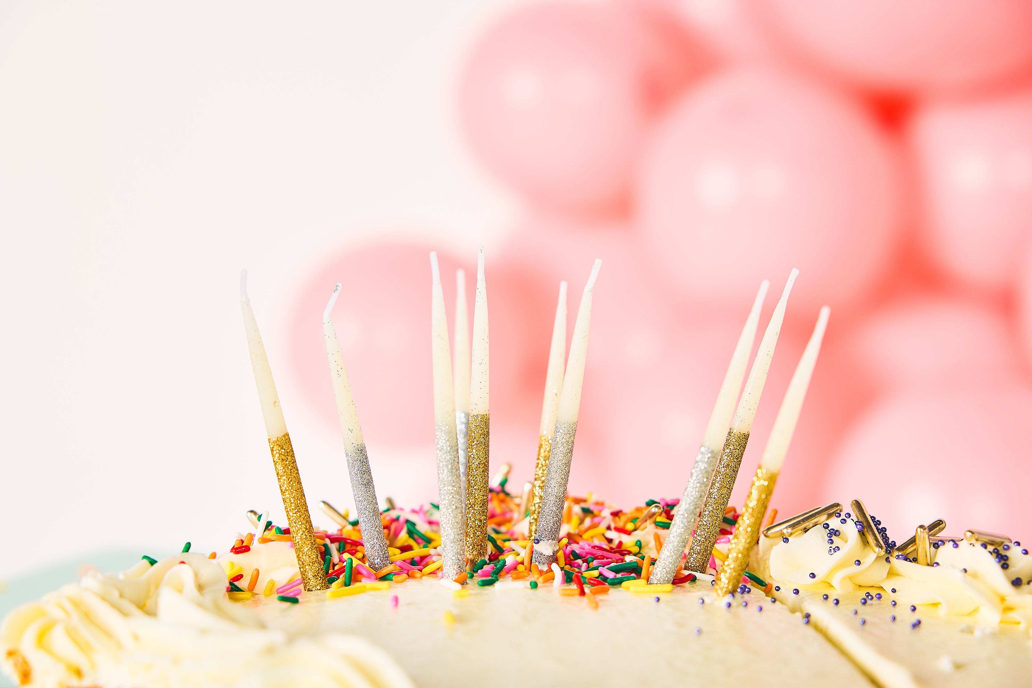 Metallic Glitter Birthday Candles (set Of 10)
