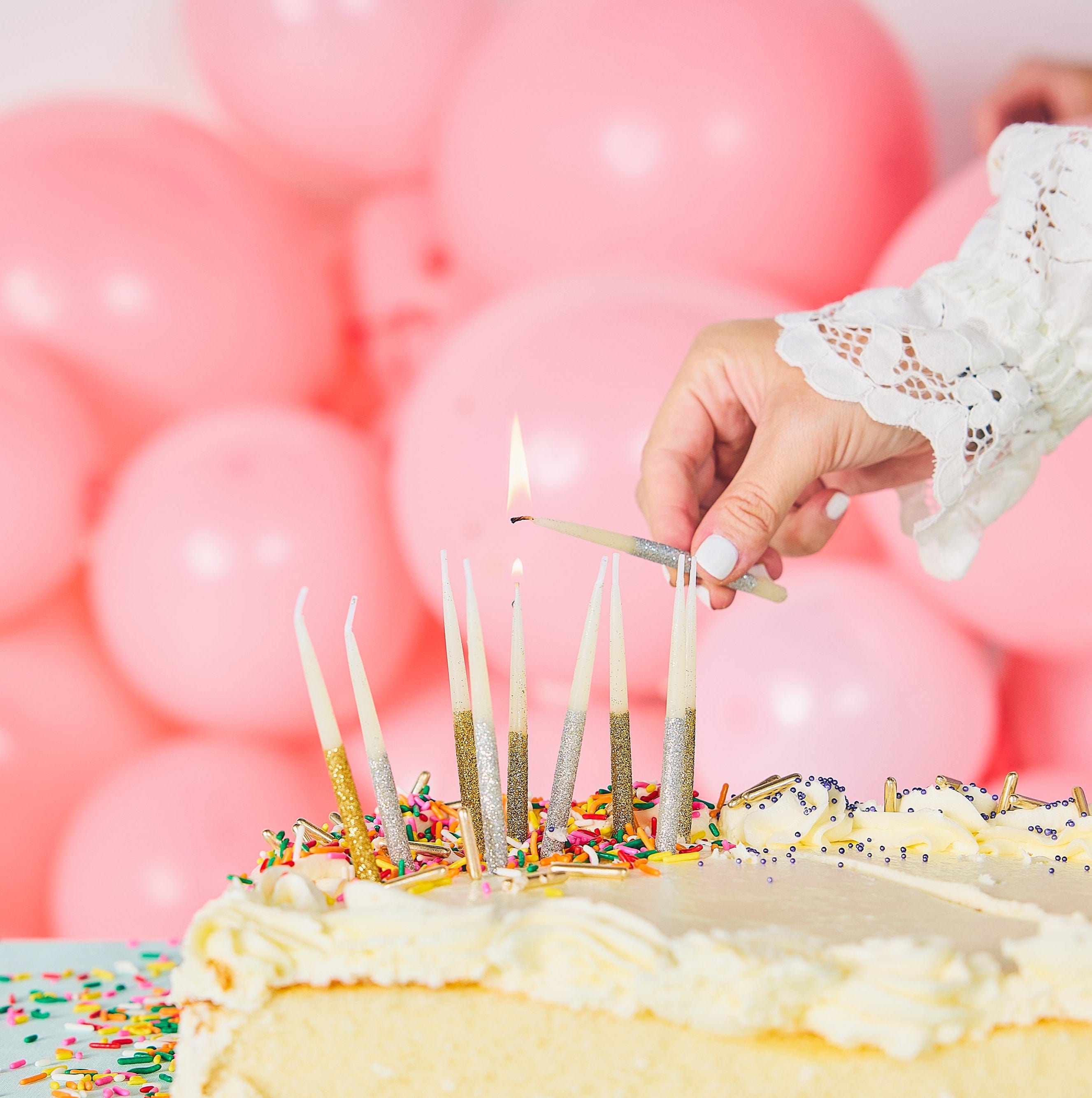Metallic Glitter Birthday Candles (set Of 10)