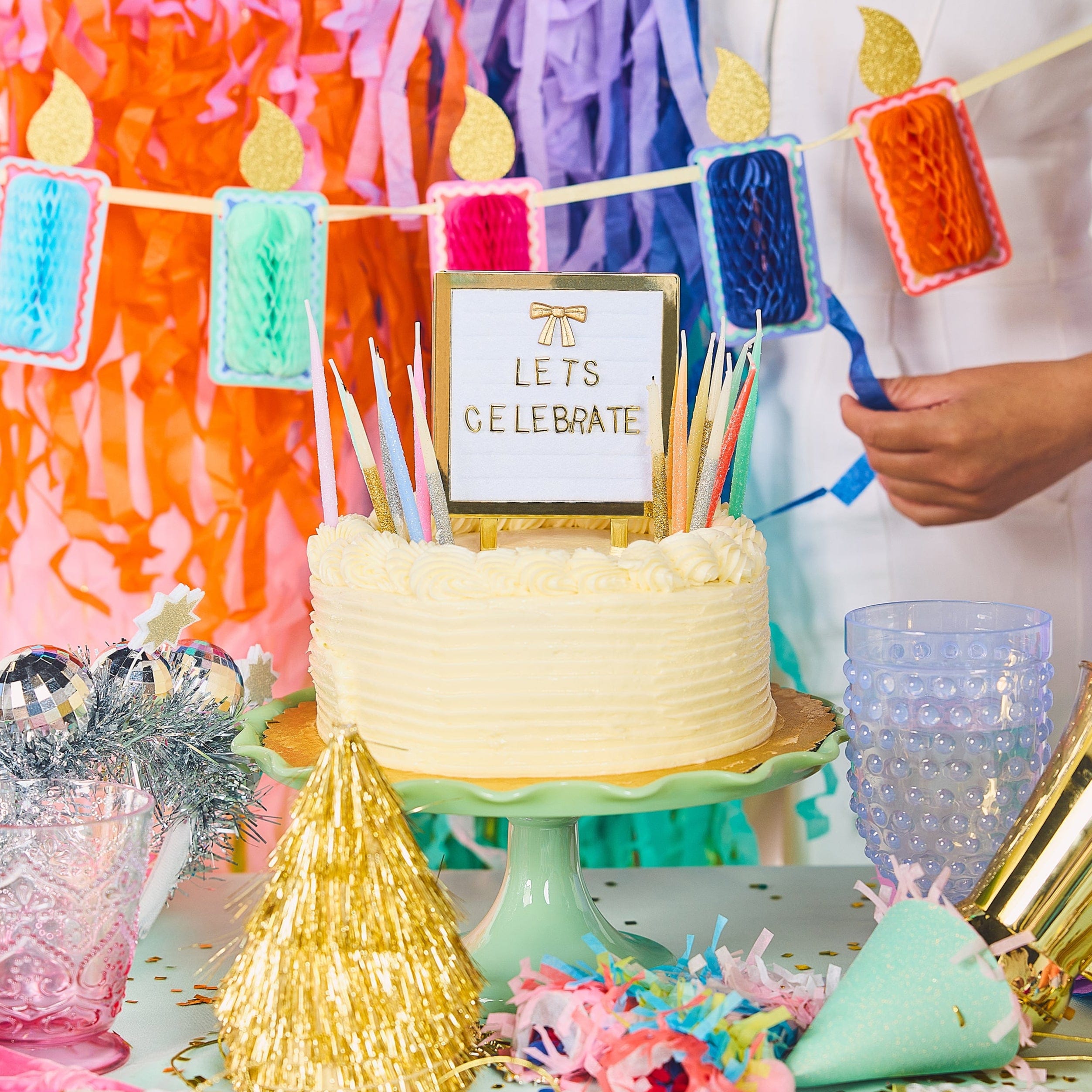 Rainbow Glitter Birthday Candles (set Of 10)