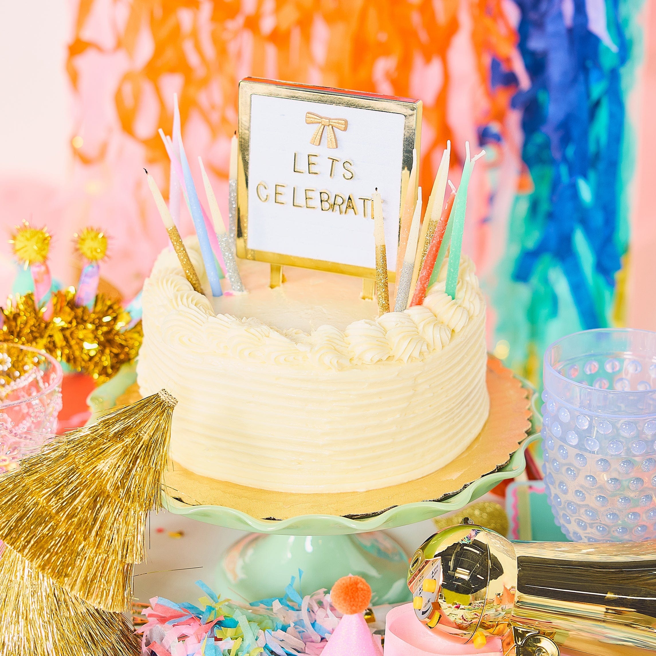 Rainbow Glitter Birthday Candles (set Of 10)