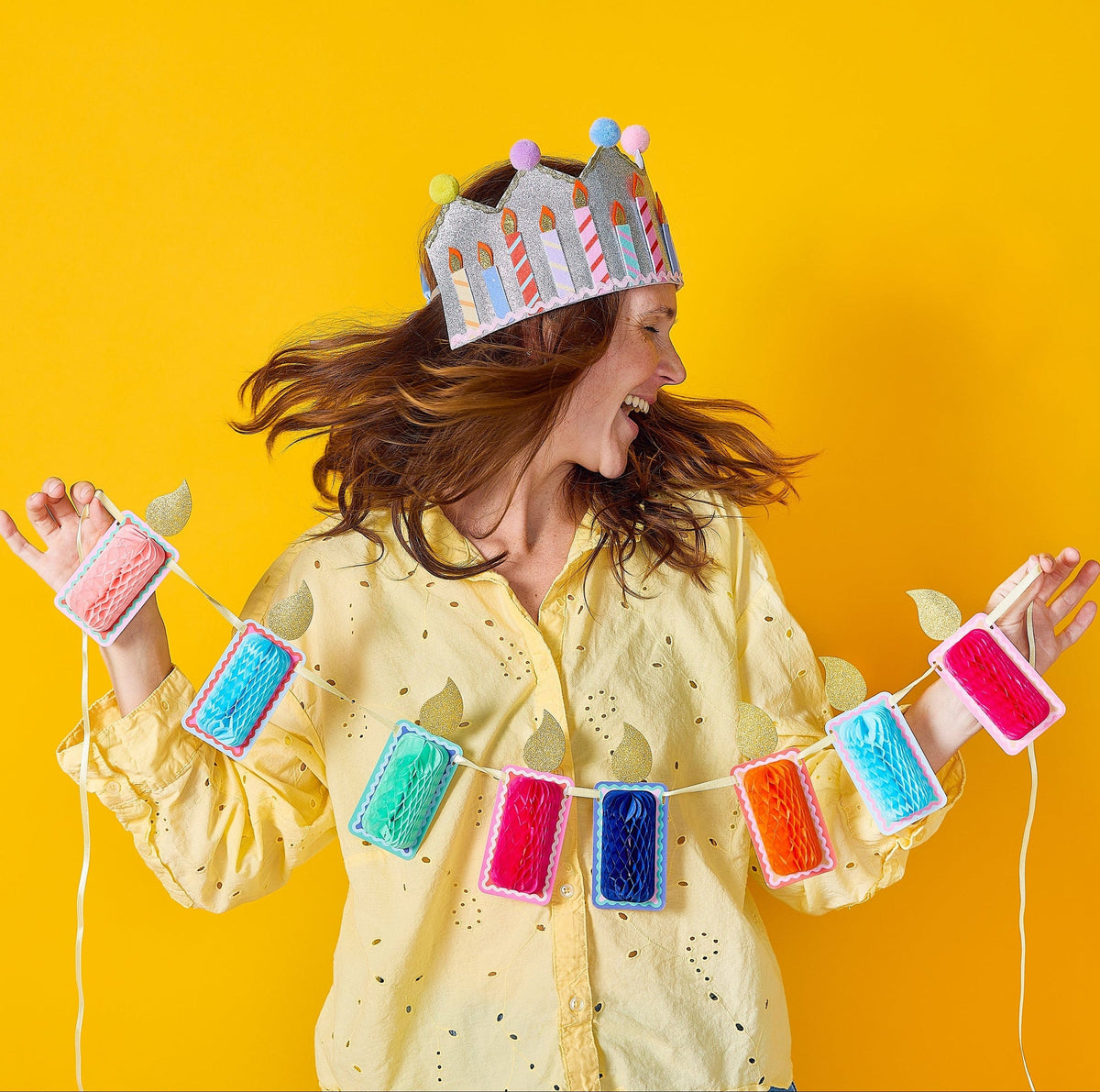Honeycomb Birthday Candle Banner