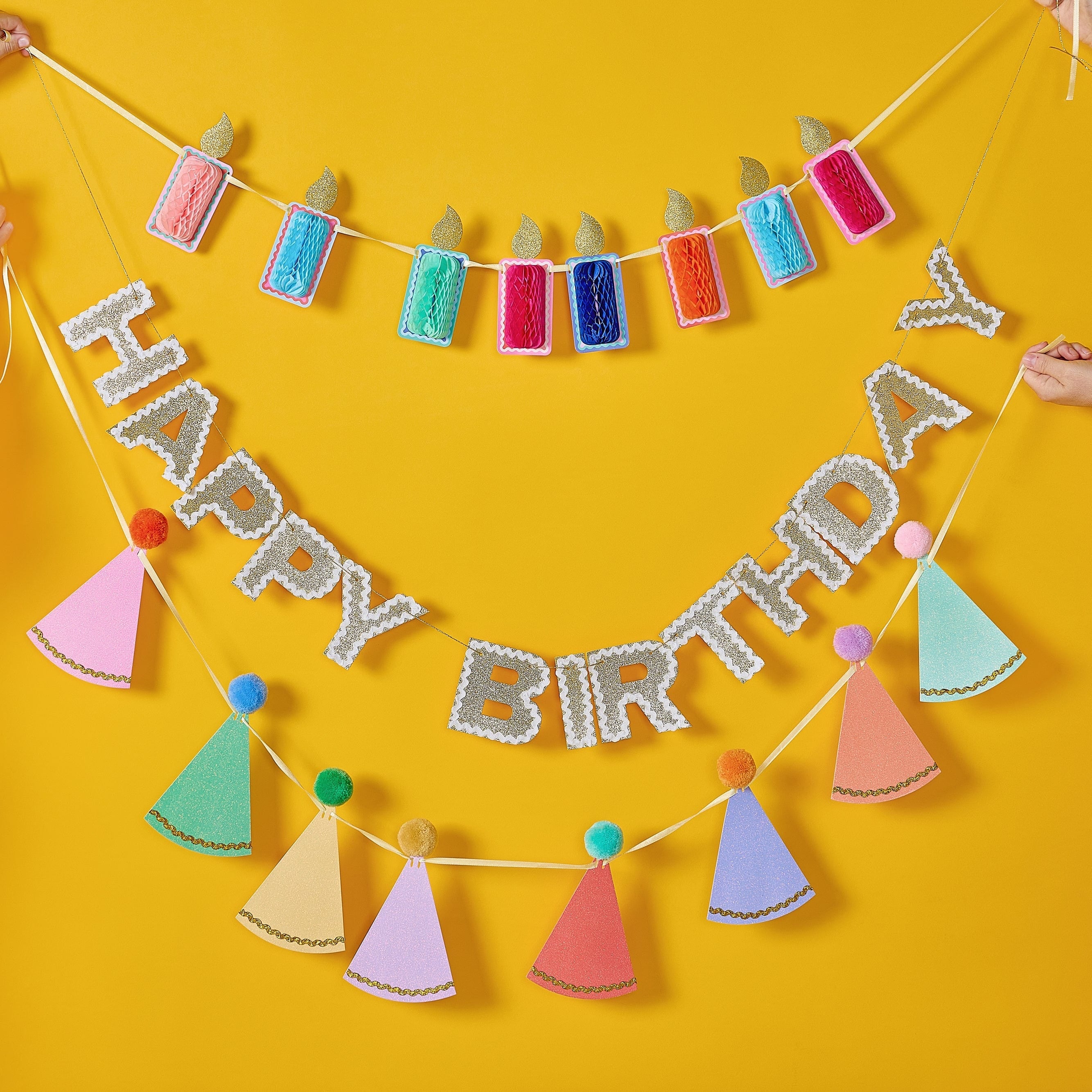 Honeycomb Birthday Candle Banner