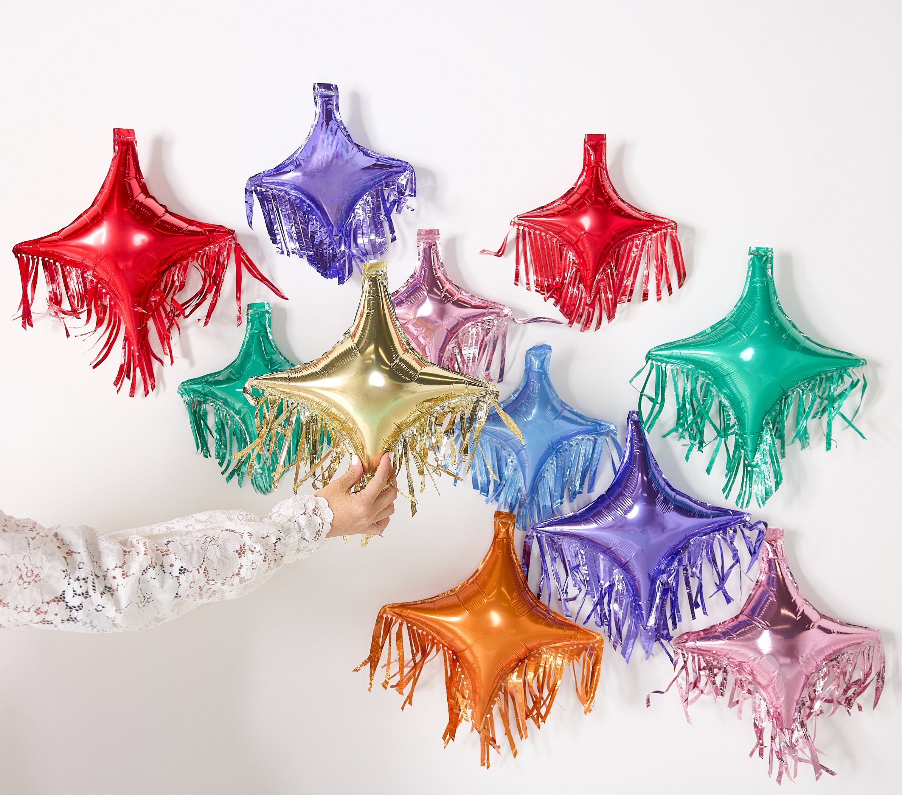 Rainbow Fringe Multicolor Balloon Pack (14 Ct)