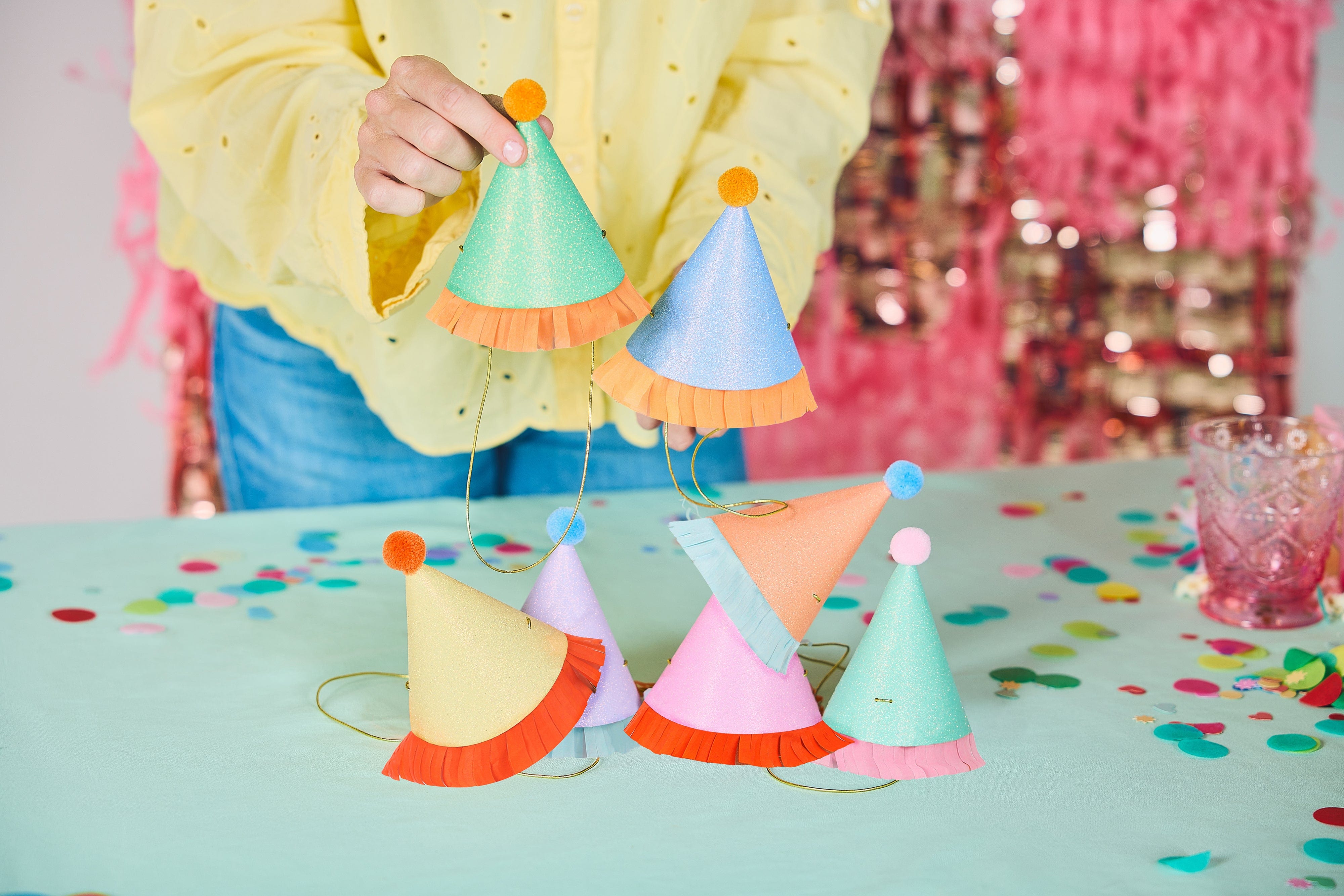 Mini Glitter Party Hats (set Of 8)