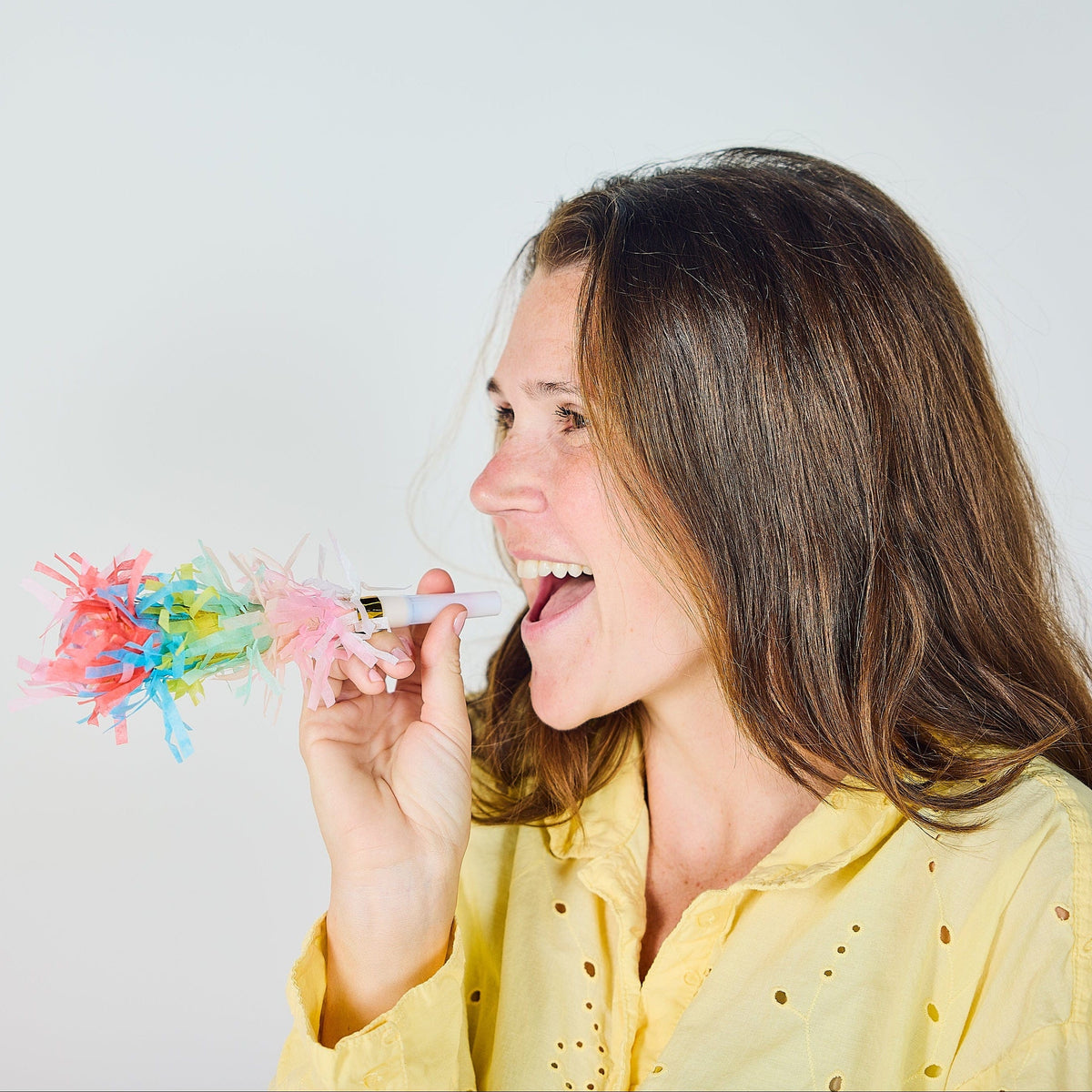 Confetti Burst Fringe Party Blowers (6 Count)