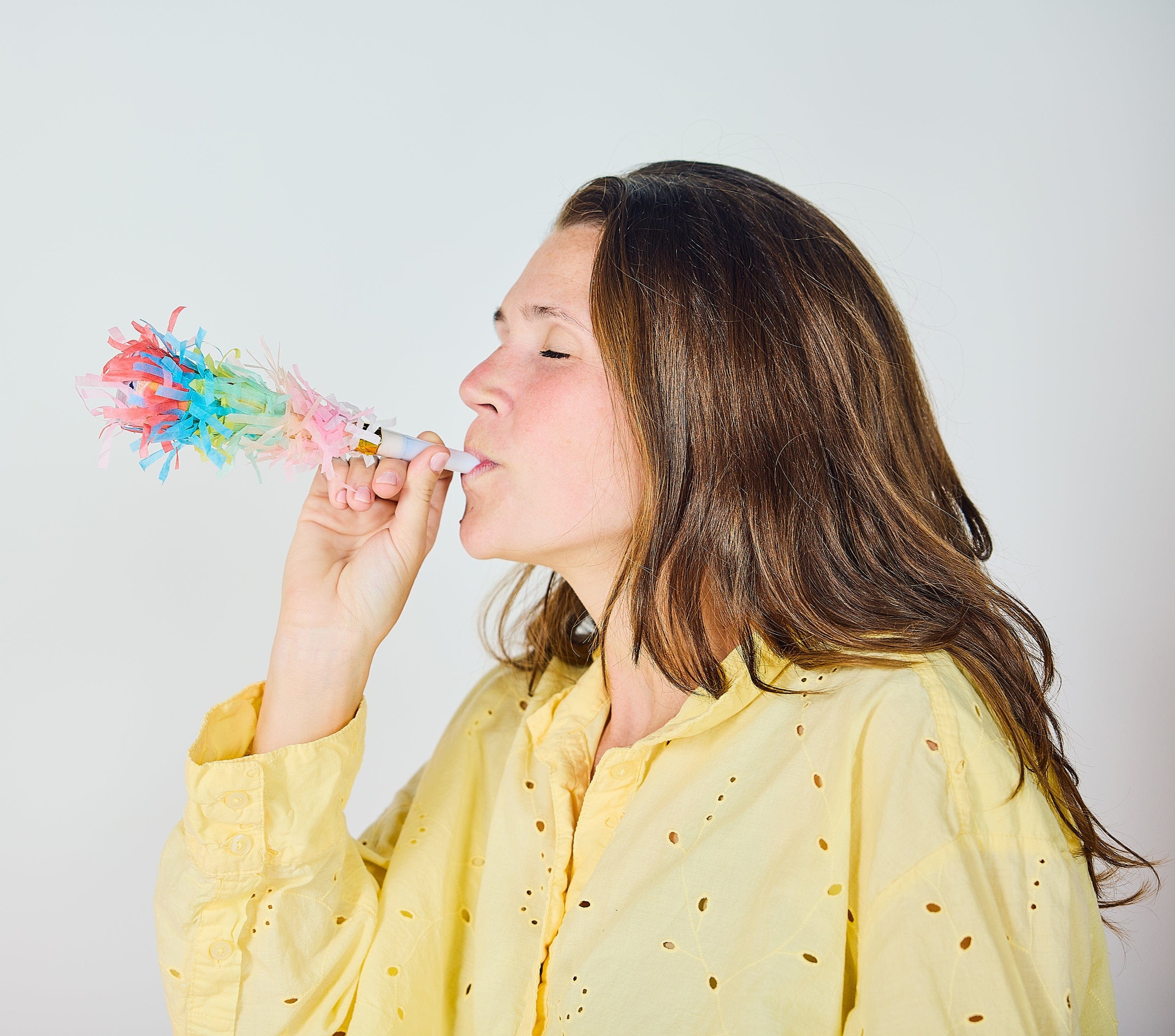 Confetti Burst Fringe Party Blowers (6 Count)