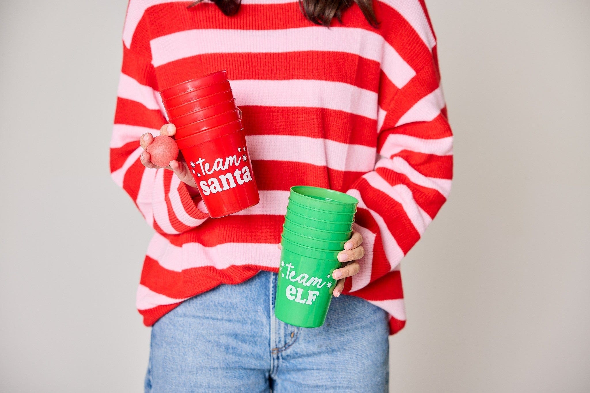 Santa Pong Christmas Toss Game Set (12ct Cups)