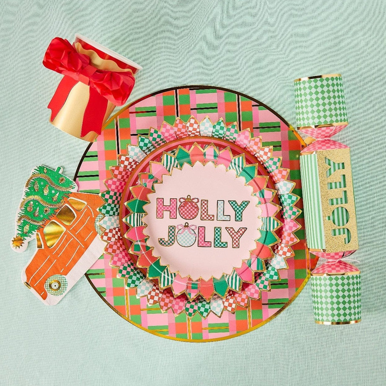 Holly Jolly Christmas Dessert Plates (10 Count)