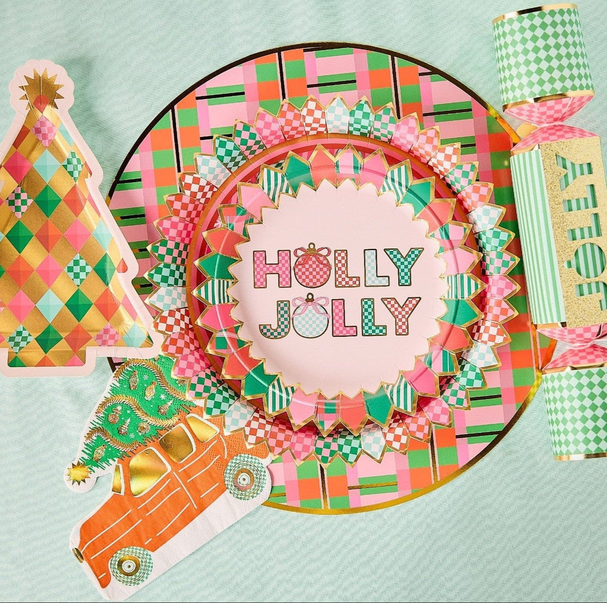 Holly Jolly Christmas Dessert Plates (10 Count)