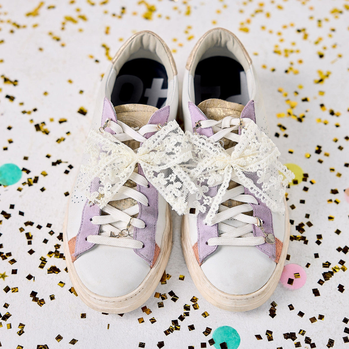 Shoe Charm Set - Lace Bows & Gold Charms