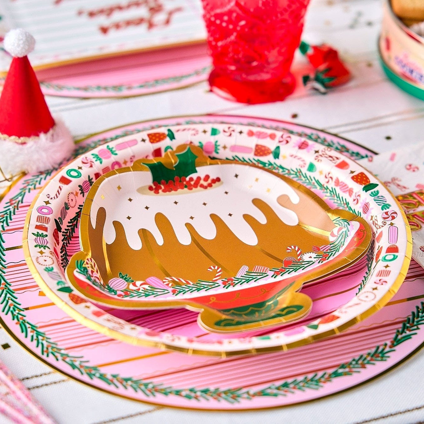 Peppermint Party Christmas Dinner Plates (10 Count)