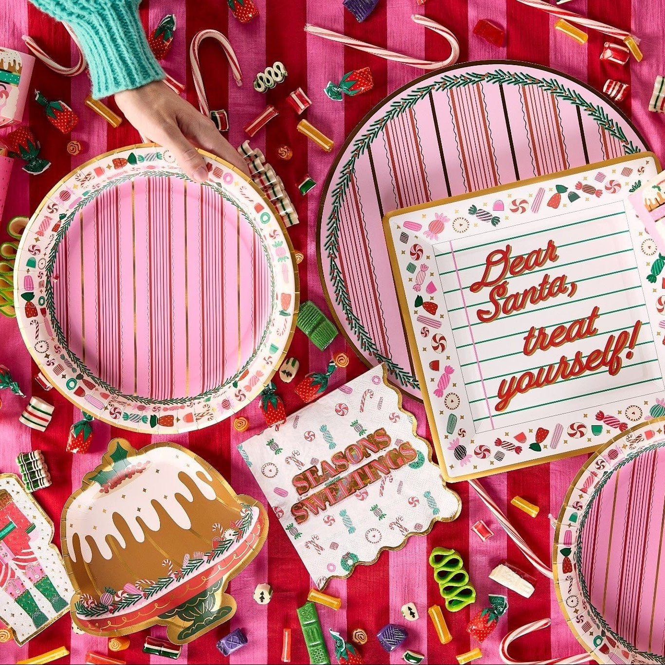 Peppermint Party Christmas Dinner Plates (10 Count)