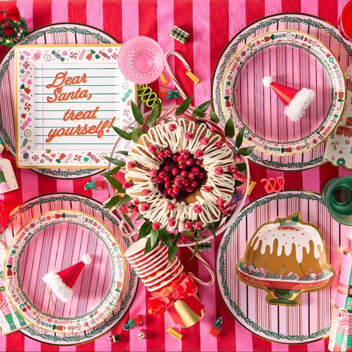 Peppermint Party Christmas Dinner Plates (10 Count)