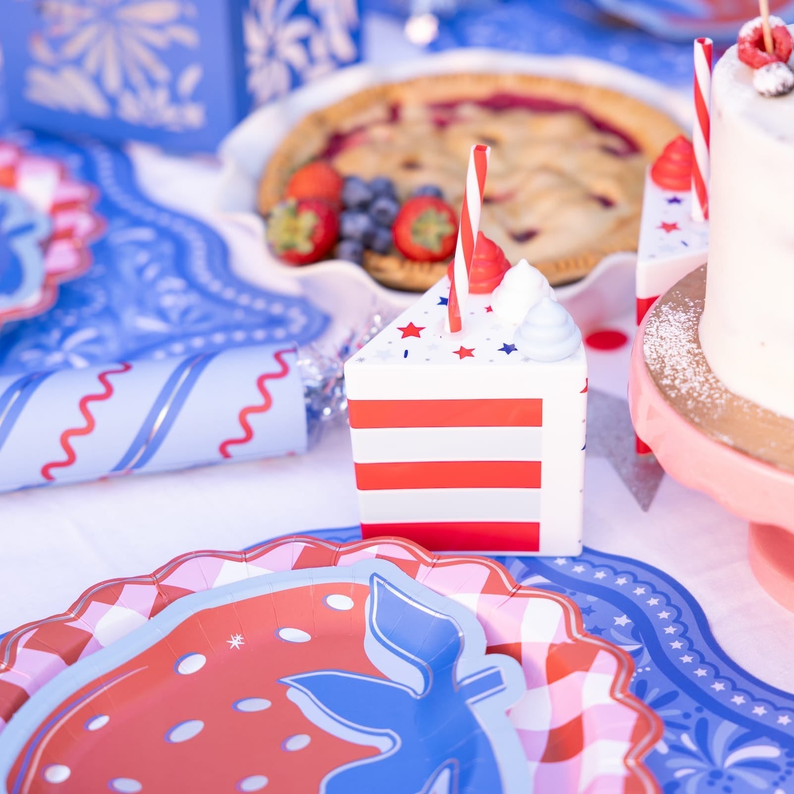 Stars & Sips Patriotic Cake Sippers (set Of 6)
